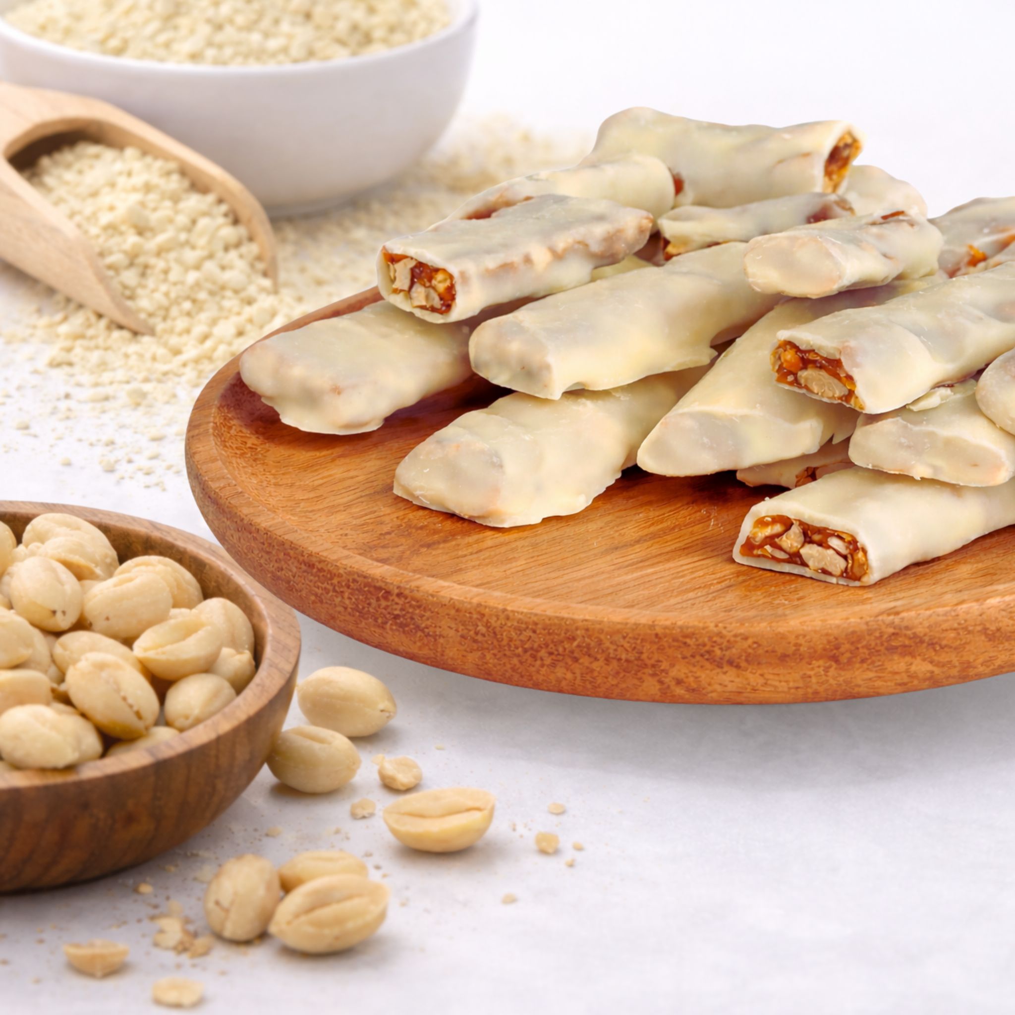 ホワイトチョコ×キャラメリゼピーナッツ|ザクザク食感の贅沢チョコスナック